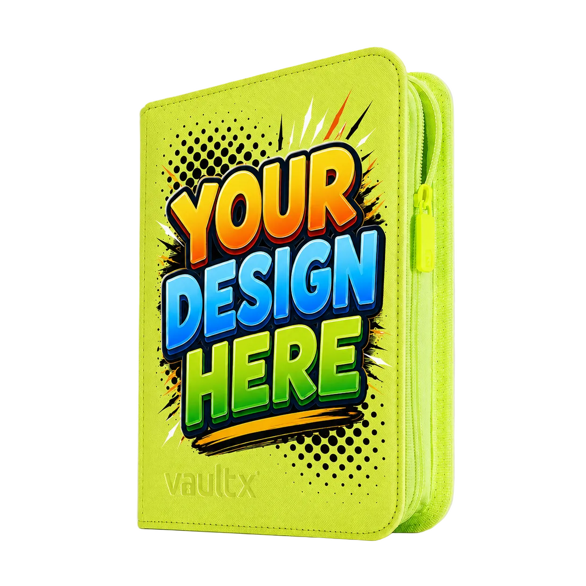 Custom - 4-Pocket Zip Binder – Neon Yellow